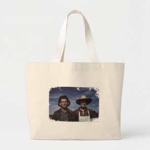 Homestead Farmer & Wife Large Tote Bag