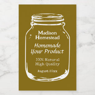 Homestead Mason Jar outline food label template