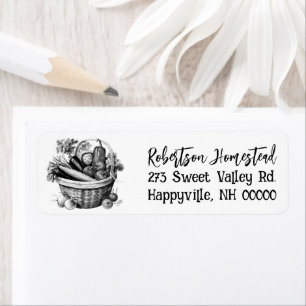 Homestead Return Address Vegetable Basket Label