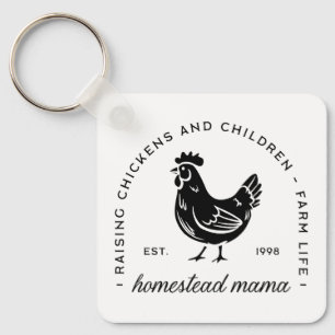 Homesteader chicken mama sahm funny mum quotes key ring