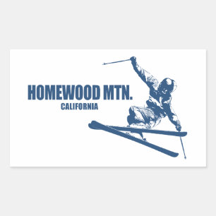 Homewood Mountain Resort California Skier Rectangular Sticker