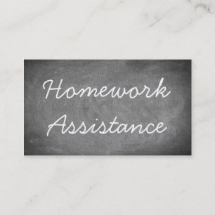 Homework Assistance Chalkboard Typography Business Card