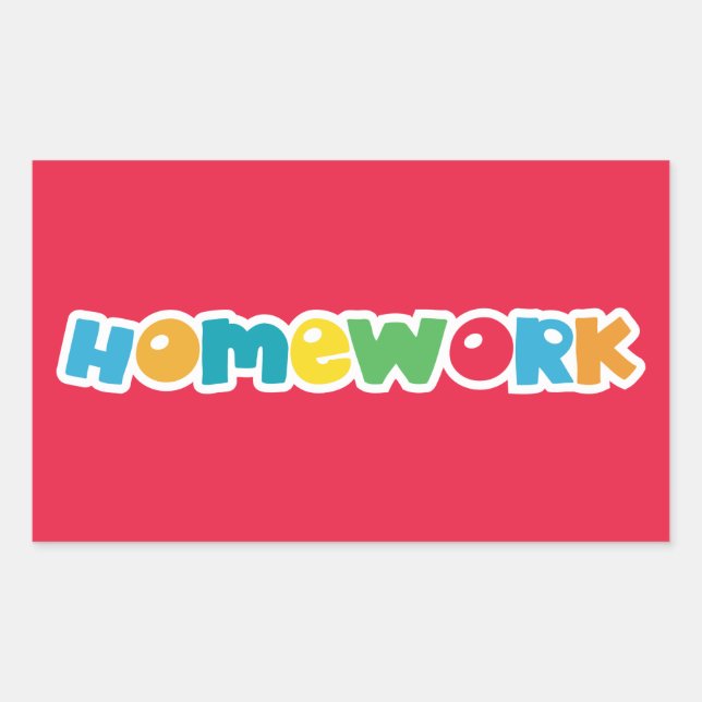 Homework colourful red label (Front)