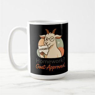 Homework? Goat-Approved Funny Goat School Humor Coffee Mug