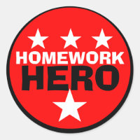 Homework Hero School Sticker