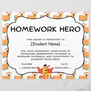 Homework Hero Student Recognition Award