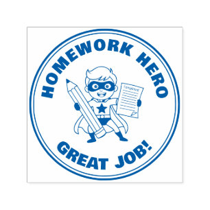Homework Hero Teacher Reward Motivational Modern Self-inking Stamp