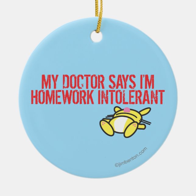 Homework Intollerant Ceramic Ornament (Front)