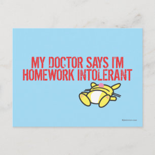 Homework Intollerant Postcard