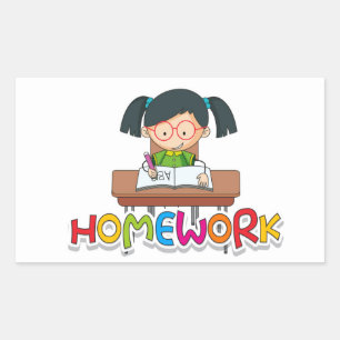 Homework Rectangular Sticker