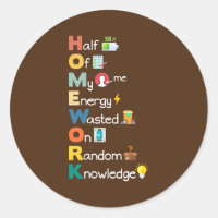 Homework Sarcastic Acronym Funny Humour Student