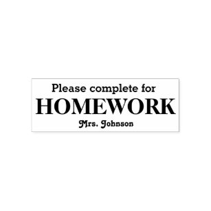 Homework Stamp Personalized with Teacher's Name