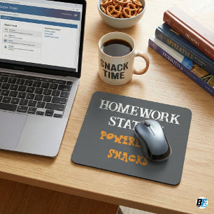 Homework Station Powered By Snacks Funny Student Mouse Pad