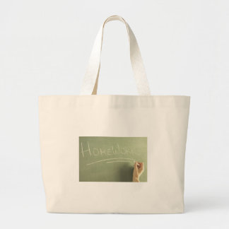 Homework Teacher Gift Idea Bookbag Large Tote Bag