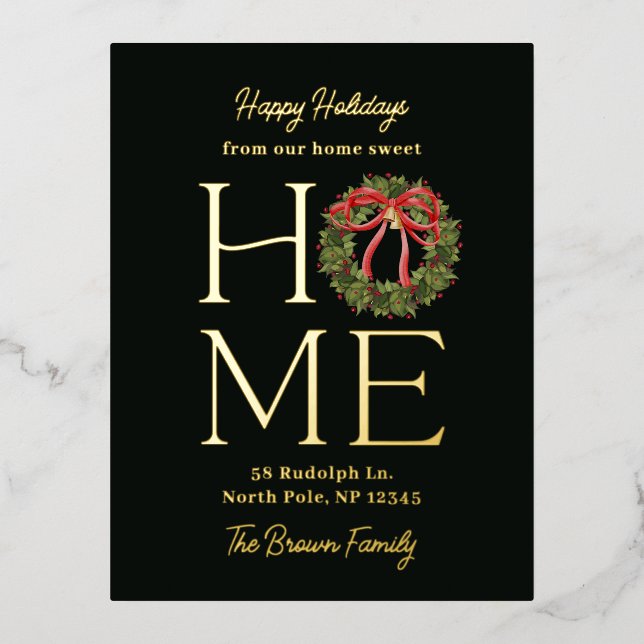 Homey Greeting FOIL Just Moved Holiday Postcard (Front)