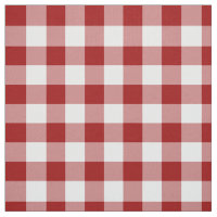 Homey Red and White Gingham Plaid Fabric