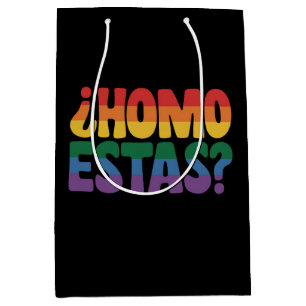 Homo Estas Funny Spanish Mexican Gay Ally LGBTQ Medium Gift Bag