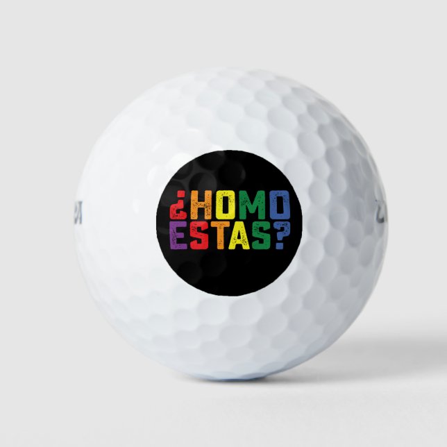 Homo Estas Spanish Mexican Funny Gay Pride LGBTQ Golf Balls (Front)