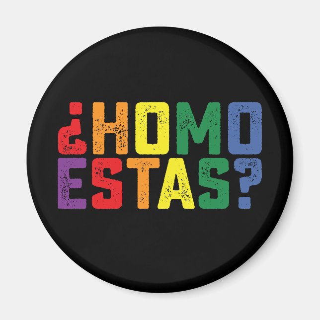 Homo Estas Spanish Mexican Funny Gay Pride LGBTQ Magnet (Front)