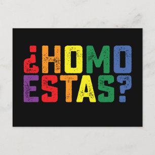 Homo Estas Spanish Mexican Funny Gay Pride LGBTQ Postcard