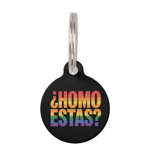 Homo Estas Spanish Mexican Funny Gay Pride Month Pet Tag