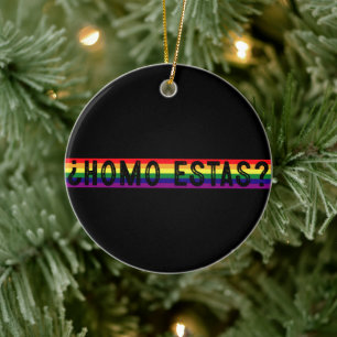 Homo Estas Spanish Mexican Gay Pride LGBTQ Month  Ceramic Ornament