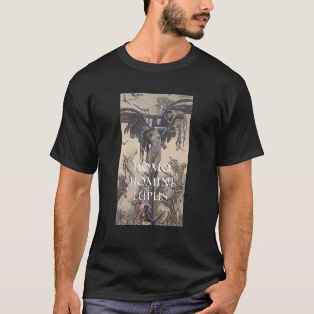 Homo Homini Lupus Painting by Maximilian Pirner T-Shirt (Front)