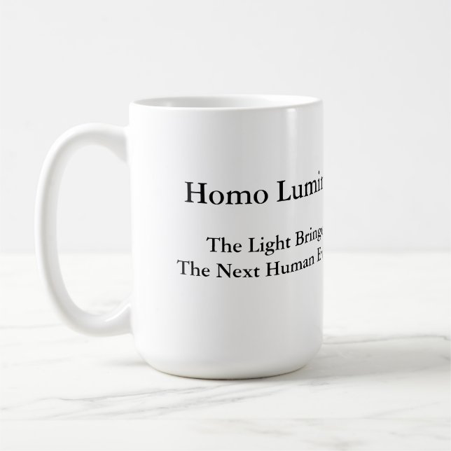 Homo Luminous The Light Bringer Morning Mug 15 oz (Left)