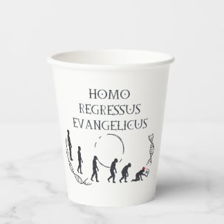 Homo Regressus Evangelicus – Funny Anti-MAGA Card Paper Cups