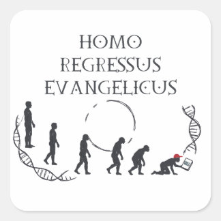 Homo Regressus Evangelicus – Funny Anti-MAGA Card Square Sticker