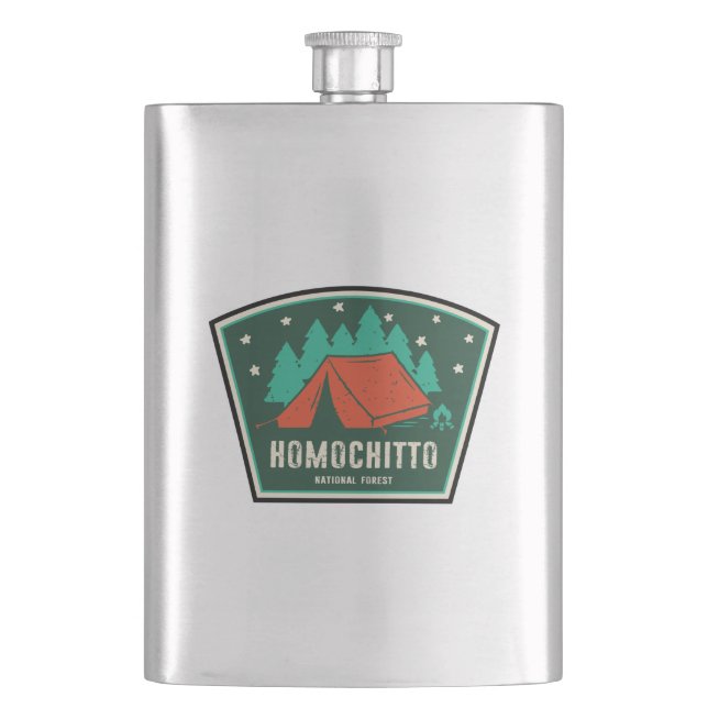 Homochitto National Forest Mississippi Camping Hip Flask (Front)