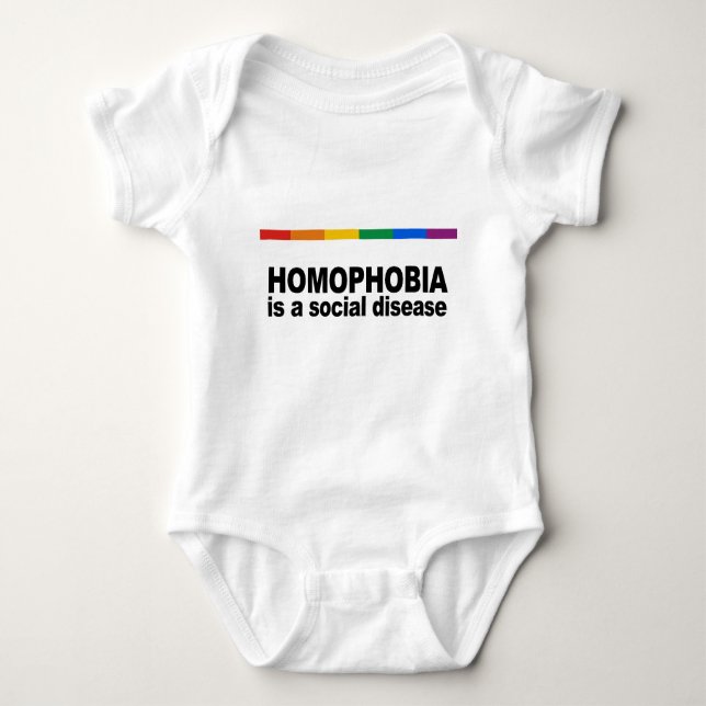 Homophobia is a social disease baby bodysuit (Front)