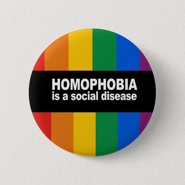Homophobia is a social disease Bumper Sticker 6 Cm Round Badge (Front)
