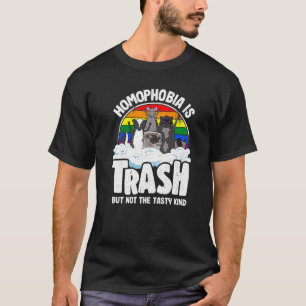 Homophobia Is Trash Gay Pride Raccoon Opossum Ally T-Shirt