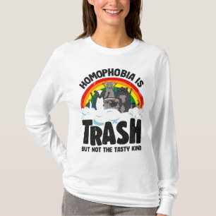 Homophobia Is Trash Gay Pride Racoon Opossum Ally T-Shirt