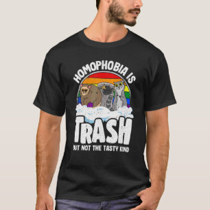 Homophobia Is Trash Gay Pride Racoon Opossum Ally T-Shirt
