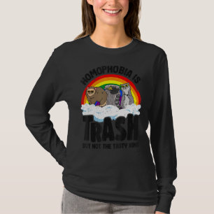 Homophobia Is Trash Gay Pride Racoon Opossum Ally T-Shirt