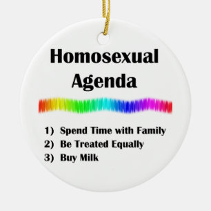 Homosexual Agenda Ceramic Tree Decoration