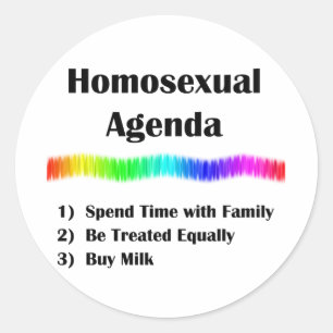 Homosexual Agenda Classic Round Sticker