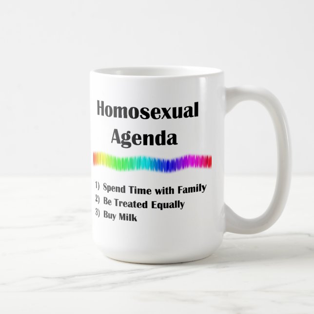 Homosexual Agenda Coffee Mug (Right)