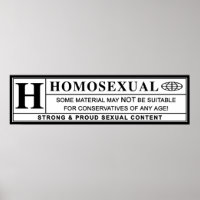 Homosexual Warning Label.