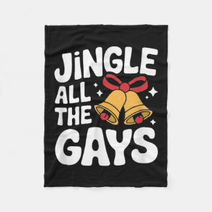Homoual Christmas Pun Funny Gay Lgbt Xmas Fleece Blanket