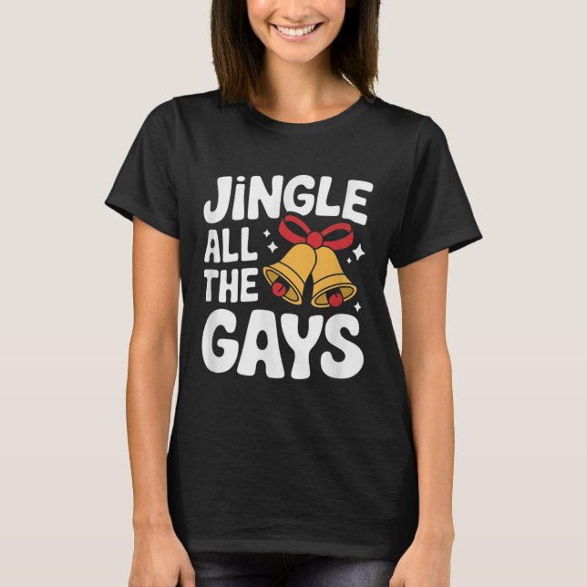 Homoual Christmas Pun Funny Gay Lgbt Xmas  T-Shirt (Front)