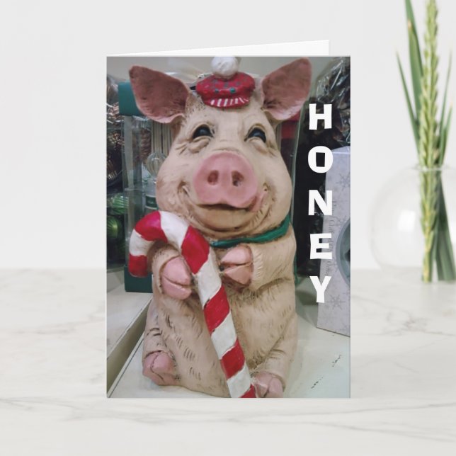HON=CHRISTMAS PIGGY-NO MARKET-JUST CHRISTMAS WISH HOLIDAY CARD (Front)