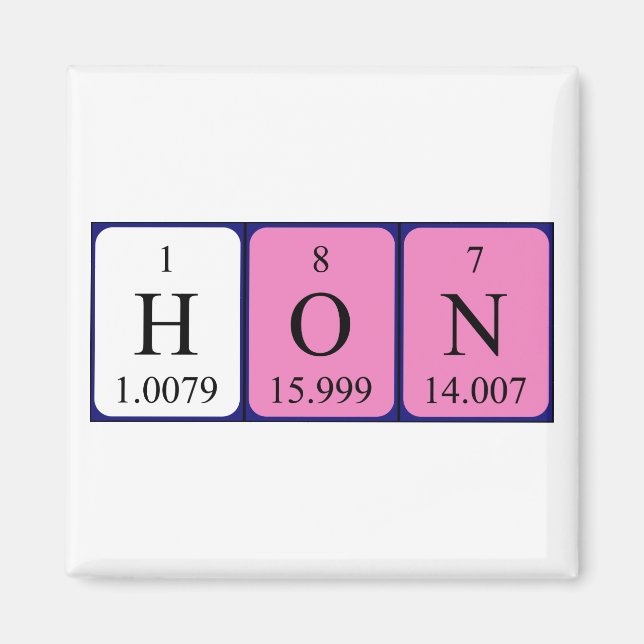 Hon periodic table name magnet (Front)