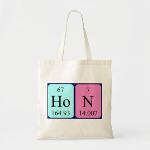 Hon periodic table name tote bag