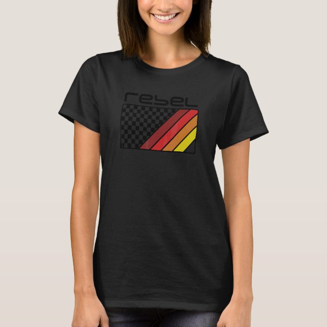 Honda Rebel Checkers And Stripes T-Shirt (Front)