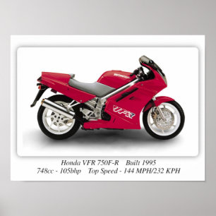 Honda VFR 750F-R Motorcycle - A3 Poster