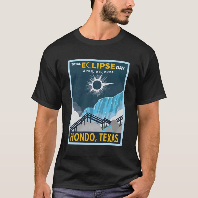 Hondo Texas Total Solar Eclipse 2024 T-Shirt (Front)