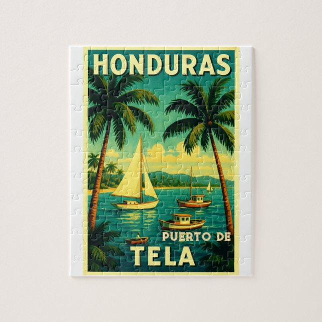  Hondura Puerto de Tela Retro poster Jigsaw Puzzle (Vertical)